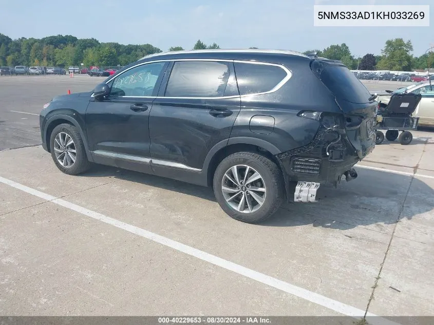 5NMS33AD1KH033269 2019 Hyundai Santa Fe Sel Plus