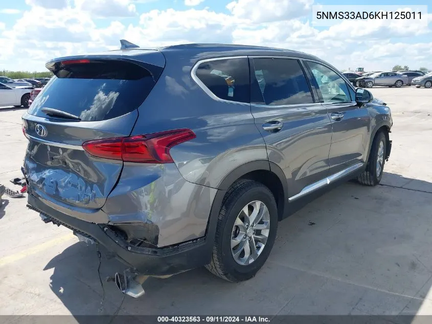 5NMS33AD6KH125011 2019 Hyundai Santa Fe Sel