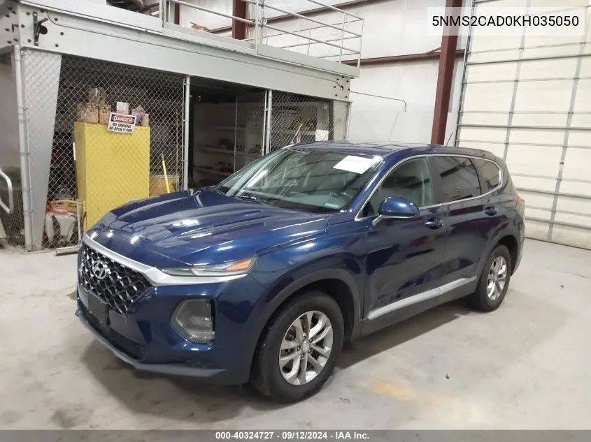 2019 Hyundai Santa Fe Se VIN: 5NMS2CAD0KH035050 Lot: 40324727