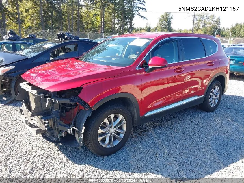 5NMS2CAD2KH121167 2019 Hyundai Santa Fe Se