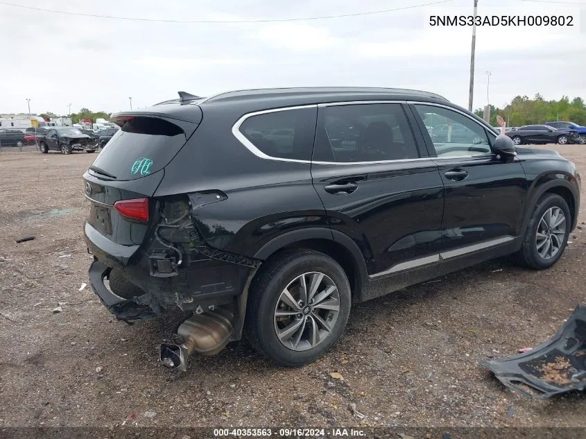 5NMS33AD5KH009802 2019 Hyundai Santa Fe Sel Plus