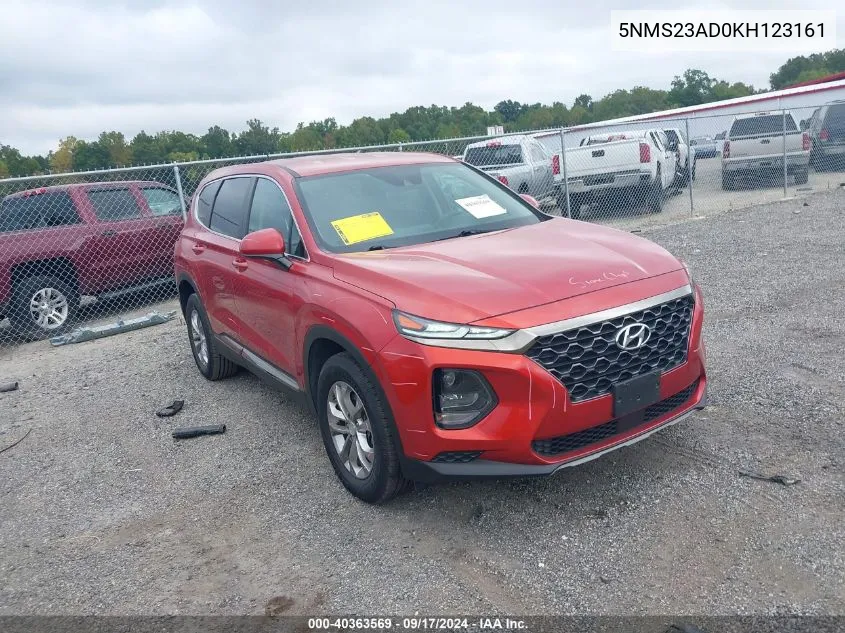 2019 Hyundai Santa Fe Se VIN: 5NMS23AD0KH123161 Lot: 40363569