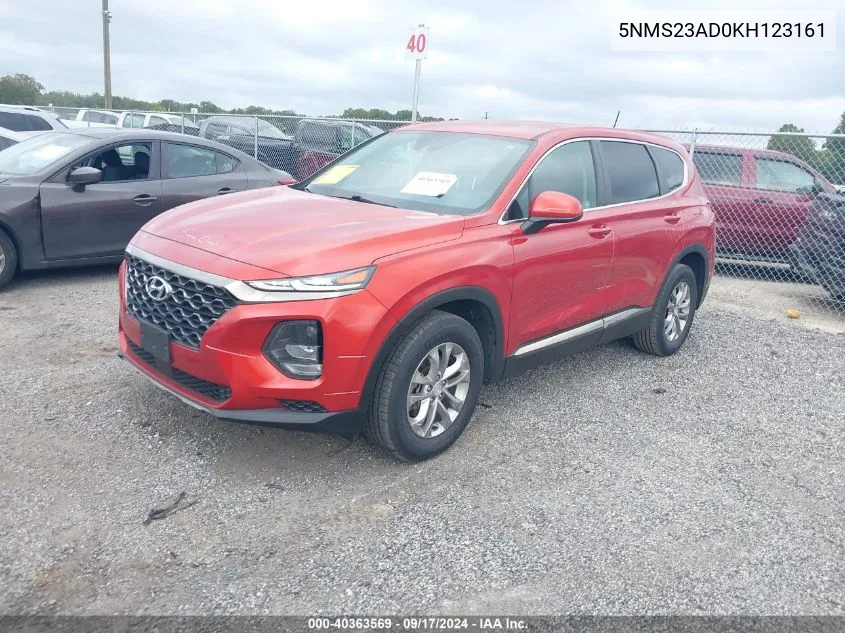 2019 Hyundai Santa Fe Se VIN: 5NMS23AD0KH123161 Lot: 40363569