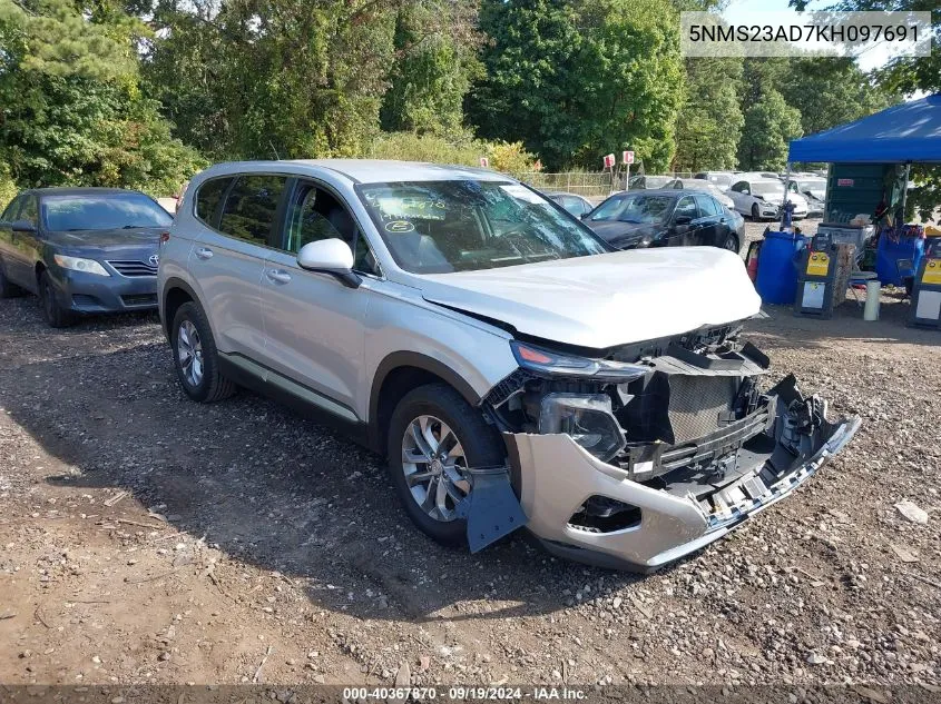 2019 Hyundai Santa Fe Se VIN: 5NMS23AD7KH097691 Lot: 40367870