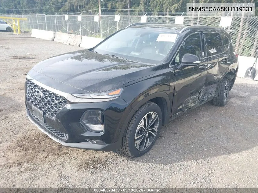 5NMS5CAA5KH119331 2019 Hyundai Santa Fe Limited 2.0T