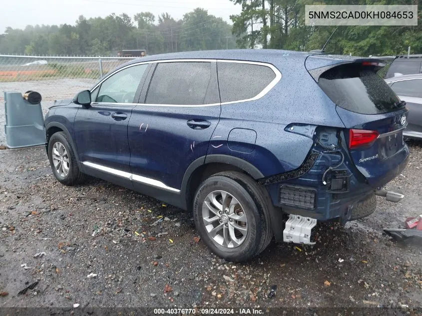 5NMS2CAD0KH084653 2019 Hyundai Santa Fe Se