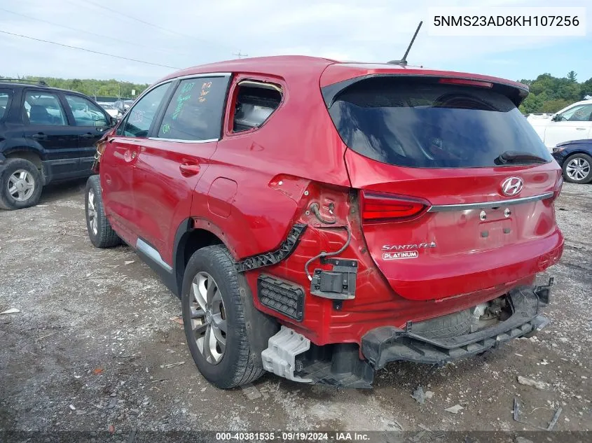 5NMS23AD8KH107256 2019 Hyundai Santa Fe Se