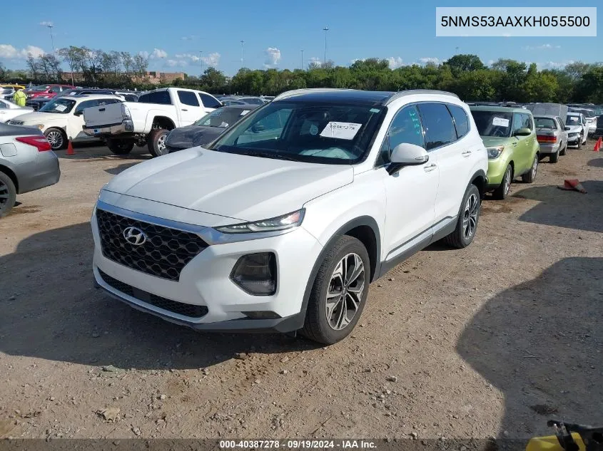 5NMS53AAXKH055500 2019 Hyundai Santa Fe Limited 2.0T