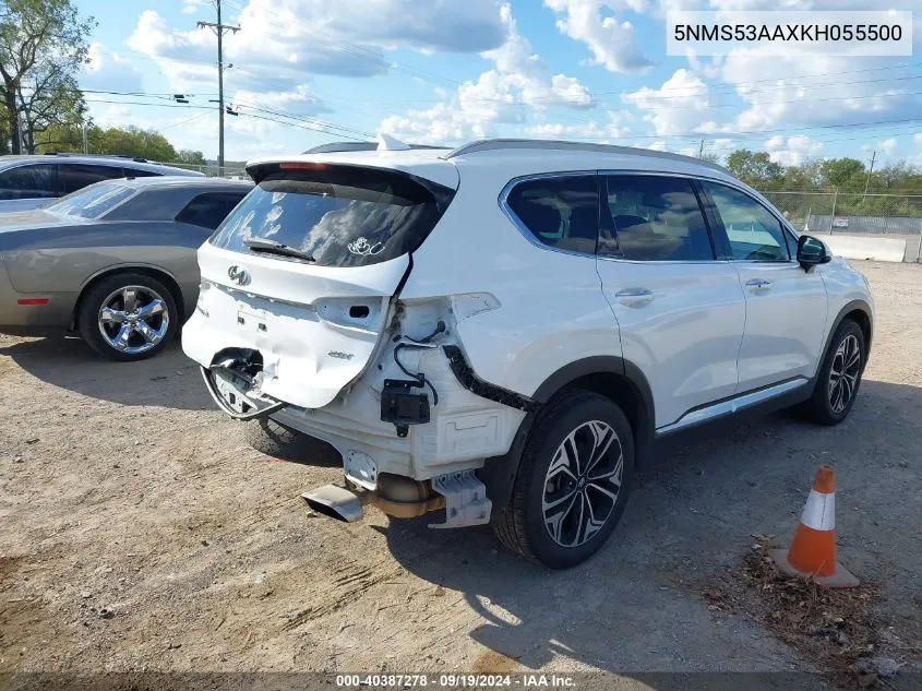 5NMS53AAXKH055500 2019 Hyundai Santa Fe Limited 2.0T