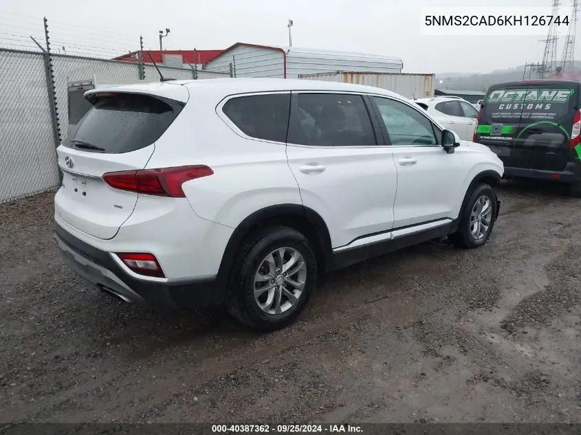 5NMS2CAD6KH126744 2019 Hyundai Santa Fe Se