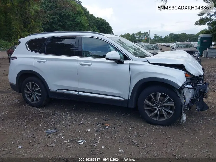 5NMS3CADXKH048367 2019 Hyundai Santa Fe Sel Plus