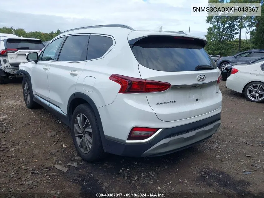 5NMS3CADXKH048367 2019 Hyundai Santa Fe Sel Plus