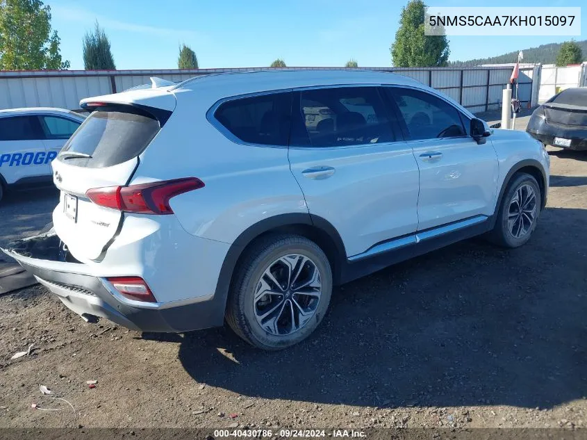 5NMS5CAA7KH015097 2019 Hyundai Santa Fe Limited 2.0T