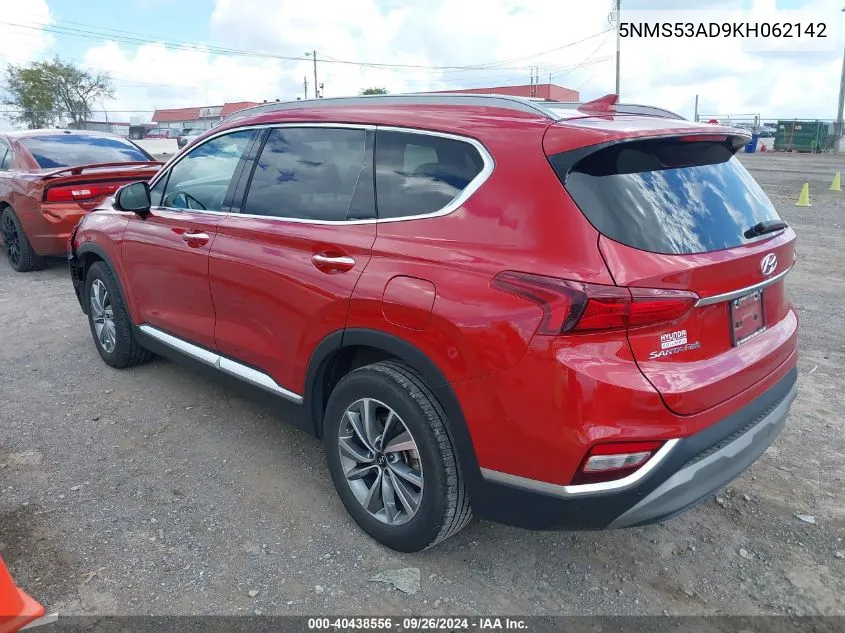 5NMS53AD9KH062142 2019 Hyundai Santa Fe Ultimate