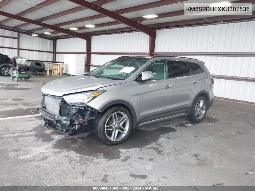 2019 Hyundai Santa Fe Xl Limited Ultimate VIN: KM8SRDHFXKU307536 Lot: 40451369