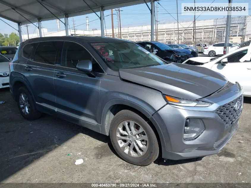 5NMS33AD8KH038534 2019 Hyundai Santa Fe Sel