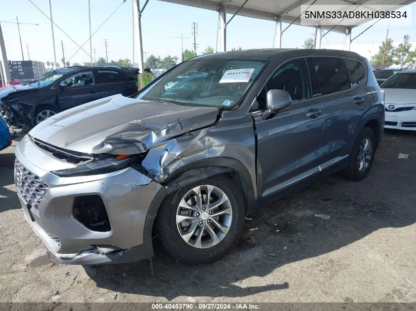 5NMS33AD8KH038534 2019 Hyundai Santa Fe Sel