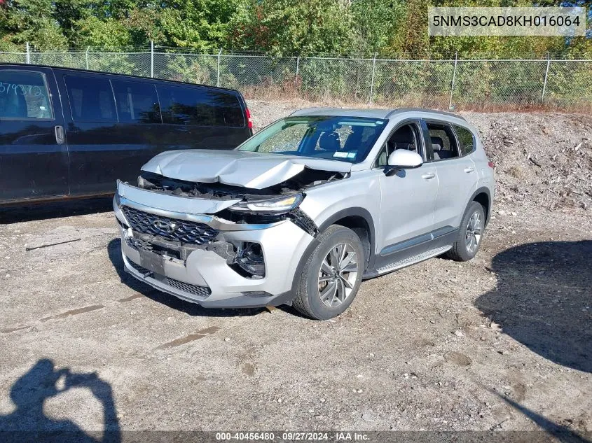 2019 Hyundai Santa Fe Sel Plus VIN: 5NMS3CAD8KH016064 Lot: 40456480