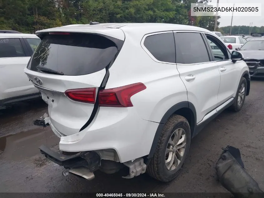 5NMS23AD6KH020505 2019 Hyundai Santa Fe Se