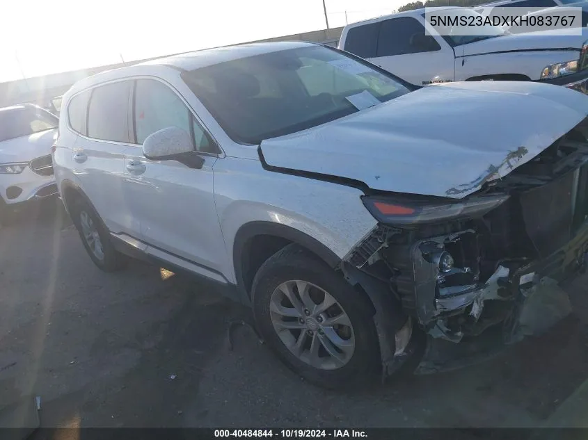 2019 Hyundai Santa Fe Se VIN: 5NMS23ADXKH083767 Lot: 40484844