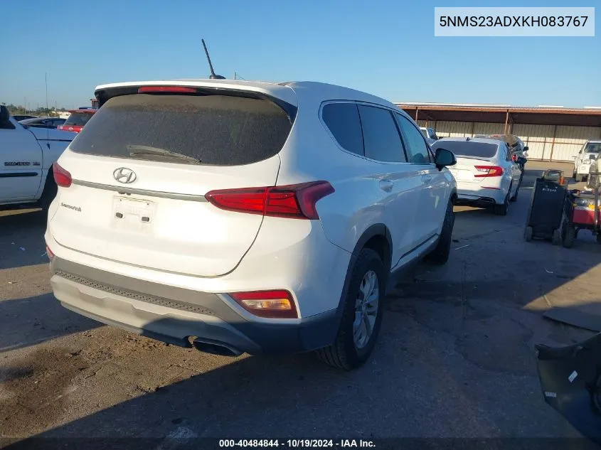 2019 Hyundai Santa Fe Se VIN: 5NMS23ADXKH083767 Lot: 40484844