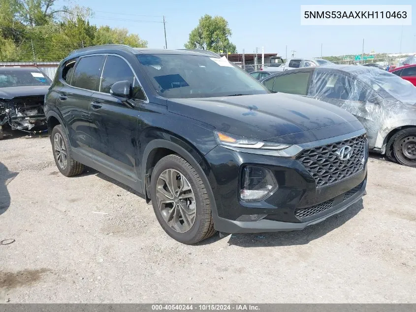 2019 Hyundai Santa Fe Ultimate 2.0T VIN: 5NMS53AAXKH110463 Lot: 40540244