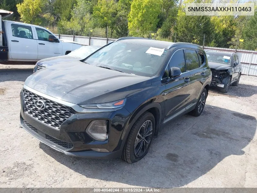 2019 Hyundai Santa Fe Ultimate 2.0T VIN: 5NMS53AAXKH110463 Lot: 40540244