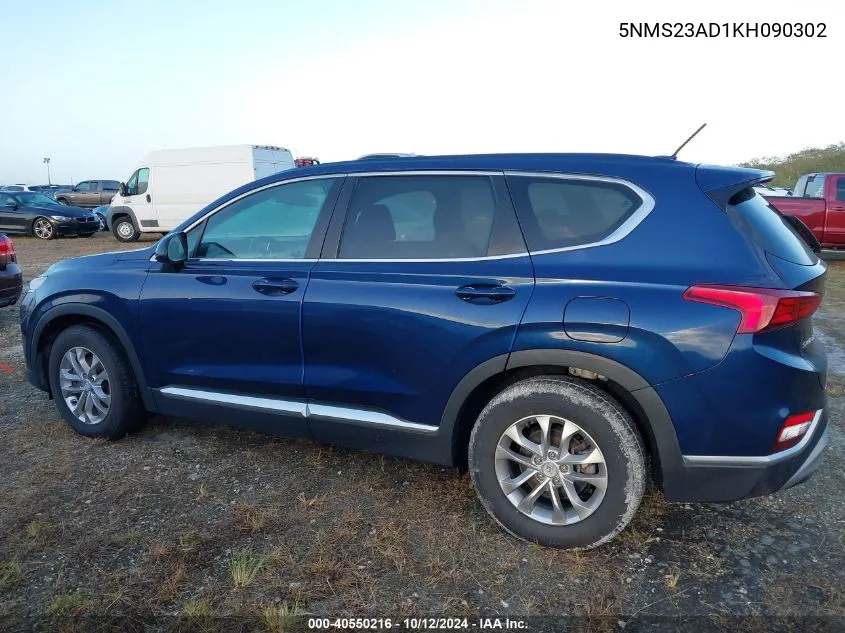 2019 Hyundai Santa Fe Se VIN: 5NMS23AD1KH090302 Lot: 40550216