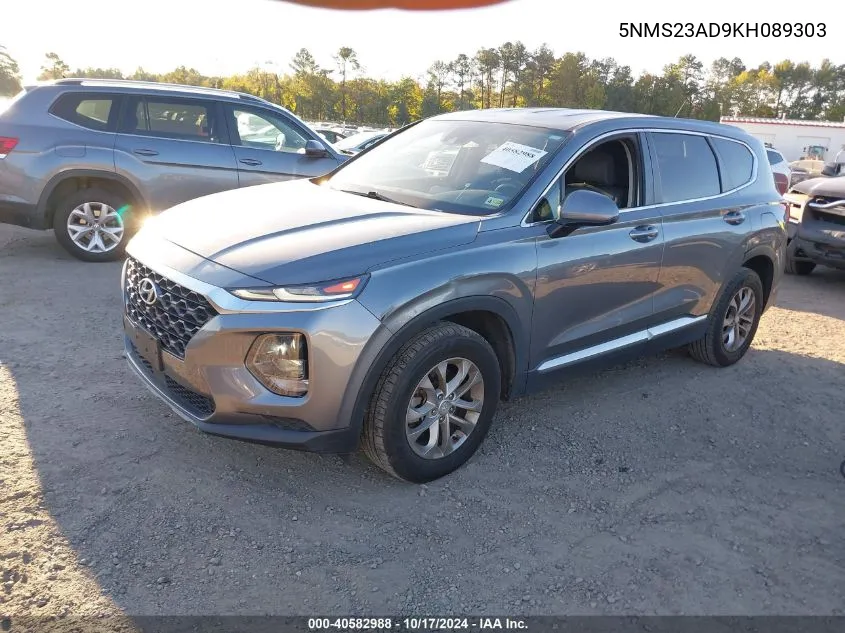 5NMS23AD9KH089303 2019 Hyundai Santa Fe Se