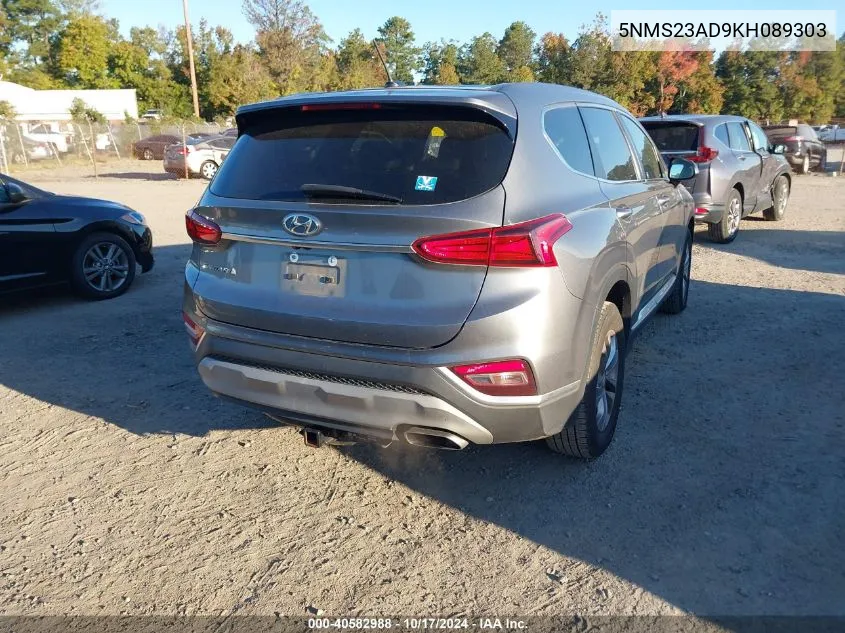 5NMS23AD9KH089303 2019 Hyundai Santa Fe Se