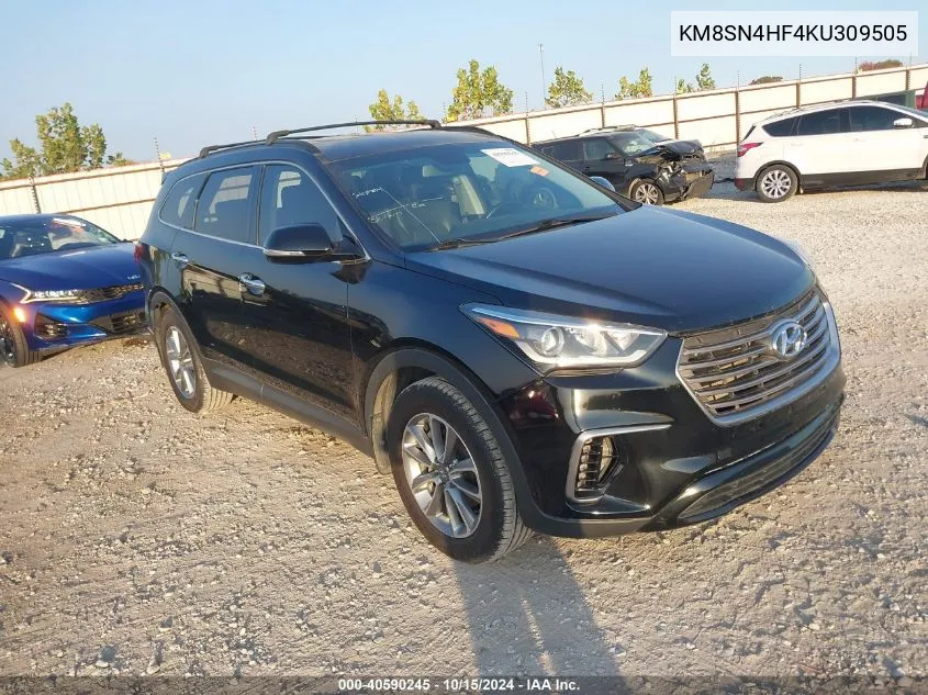 2019 Hyundai Santa Fe Xl Se VIN: KM8SN4HF4KU309505 Lot: 40590245