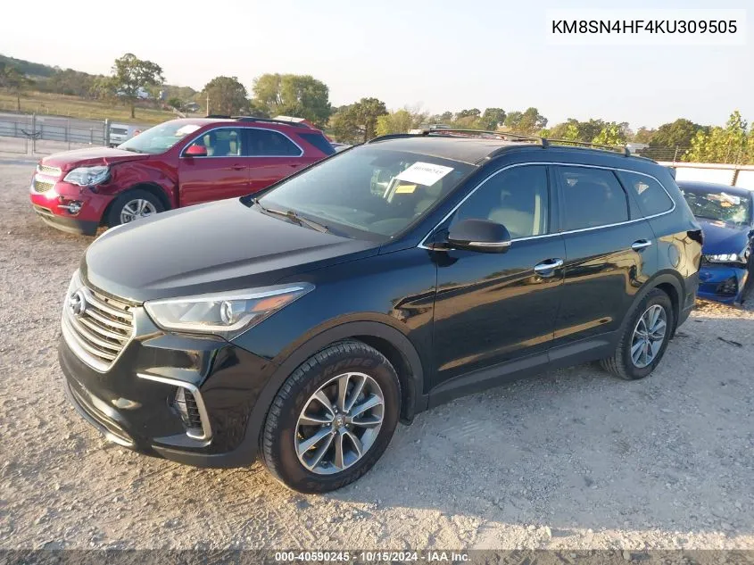 2019 Hyundai Santa Fe Xl Se VIN: KM8SN4HF4KU309505 Lot: 40590245