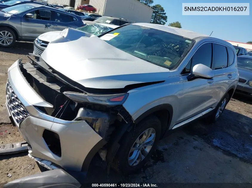 2019 Hyundai Santa Fe Se VIN: 5NMS2CAD0KH016207 Lot: 40590461