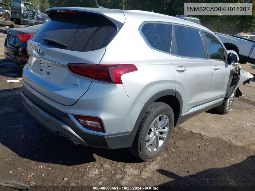 5NMS2CAD0KH016207 2019 Hyundai Santa Fe Se