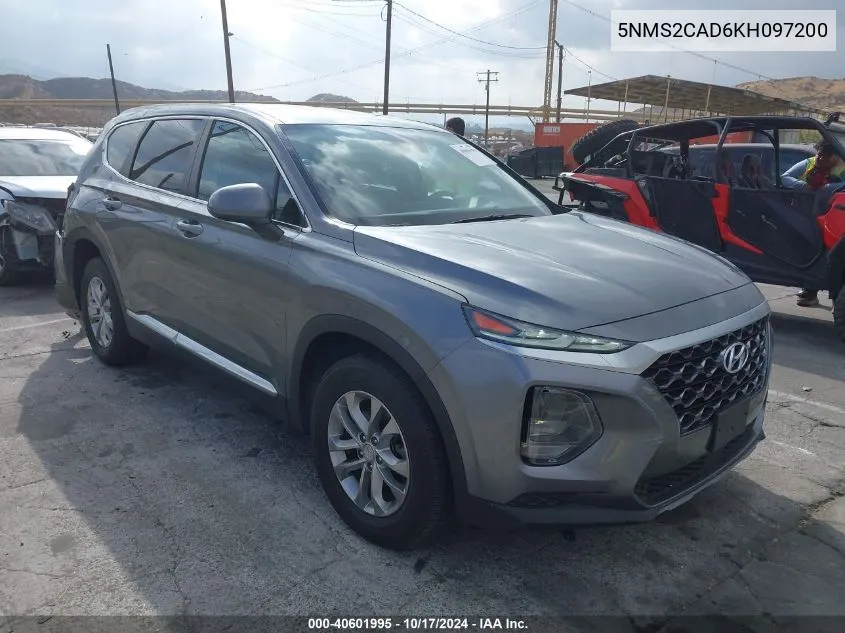 2019 Hyundai Santa Fe Se VIN: 5NMS2CAD6KH097200 Lot: 40601995