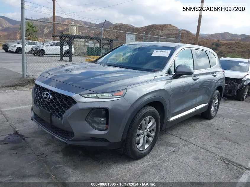 2019 Hyundai Santa Fe Se VIN: 5NMS2CAD6KH097200 Lot: 40601995