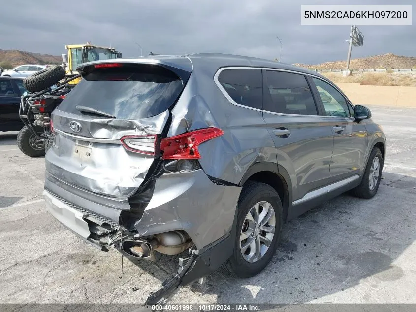 5NMS2CAD6KH097200 2019 Hyundai Santa Fe Se