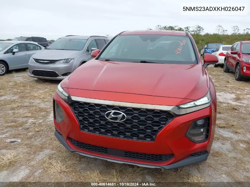 5NMS23ADXKH026047 2019 Hyundai Santa Fe Se