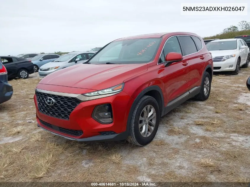 2019 Hyundai Santa Fe Se VIN: 5NMS23ADXKH026047 Lot: 40614681