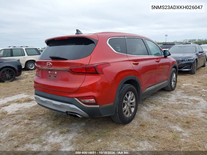 5NMS23ADXKH026047 2019 Hyundai Santa Fe Se