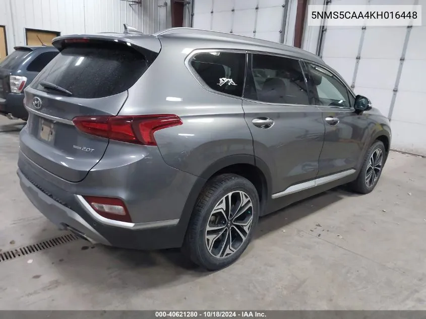 5NMS5CAA4KH016448 2019 Hyundai Santa Fe Limited 2.0T