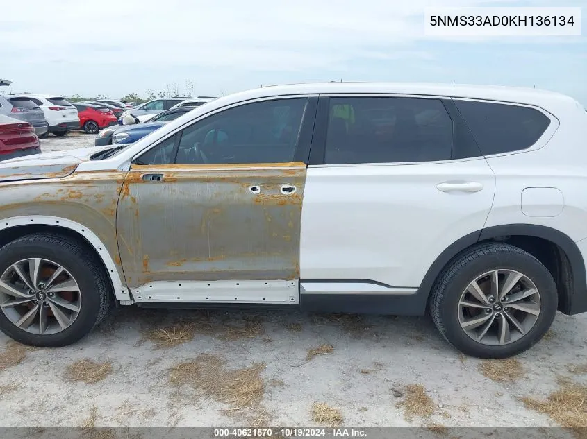 5NMS33AD0KH136134 2019 Hyundai Santa Fe Sel Plus