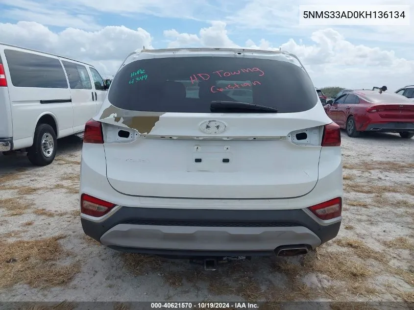 5NMS33AD0KH136134 2019 Hyundai Santa Fe Sel Plus