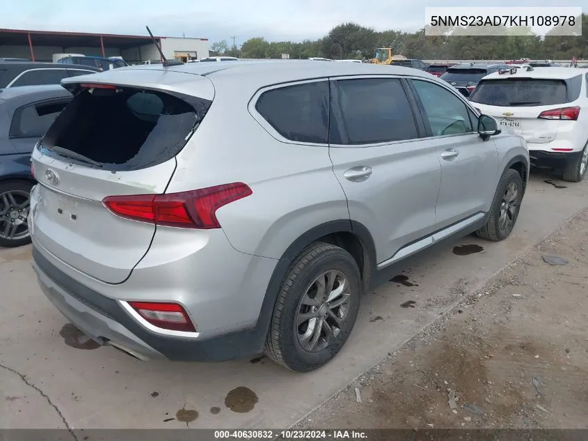 5NMS23AD7KH108978 2019 Hyundai Santa Fe Se