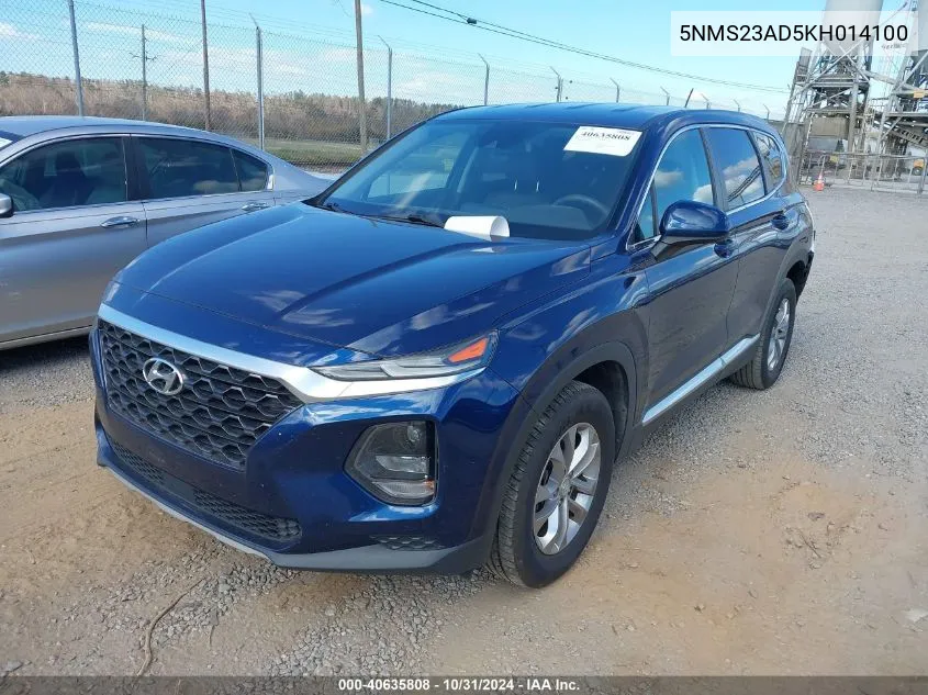 2019 Hyundai Santa Fe Se VIN: 5NMS23AD5KH014100 Lot: 40635808