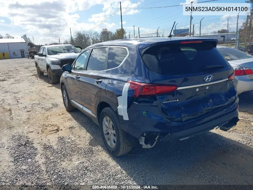 2019 Hyundai Santa Fe Se VIN: 5NMS23AD5KH014100 Lot: 40635808