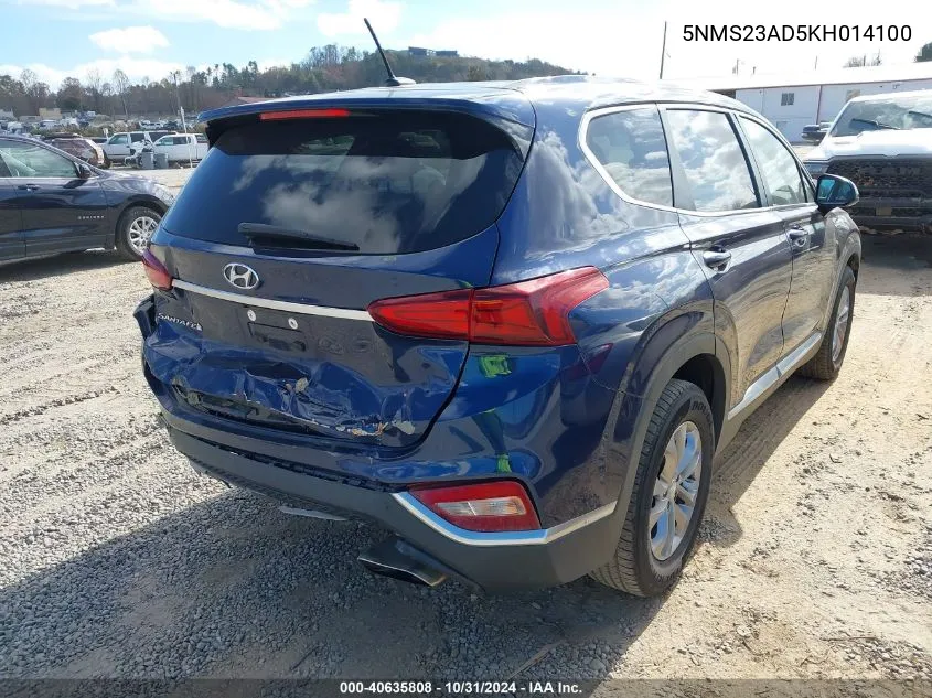 2019 Hyundai Santa Fe Se VIN: 5NMS23AD5KH014100 Lot: 40635808