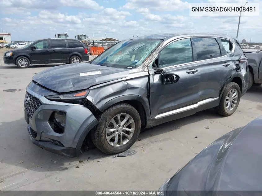 5NMS33AD6KH008481 2019 Hyundai Santa Fe Sel