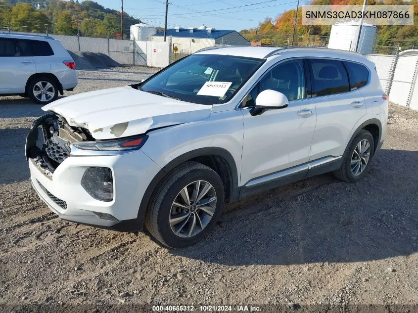 2019 Hyundai Santa Fe Sel/Sel Plus VIN: 5NMS3CAD3KH087866 Lot: 40655312