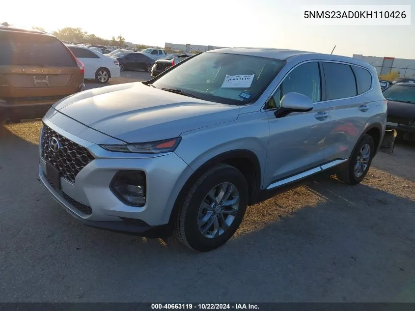 5NMS23AD0KH110426 2019 Hyundai Santa Fe Se